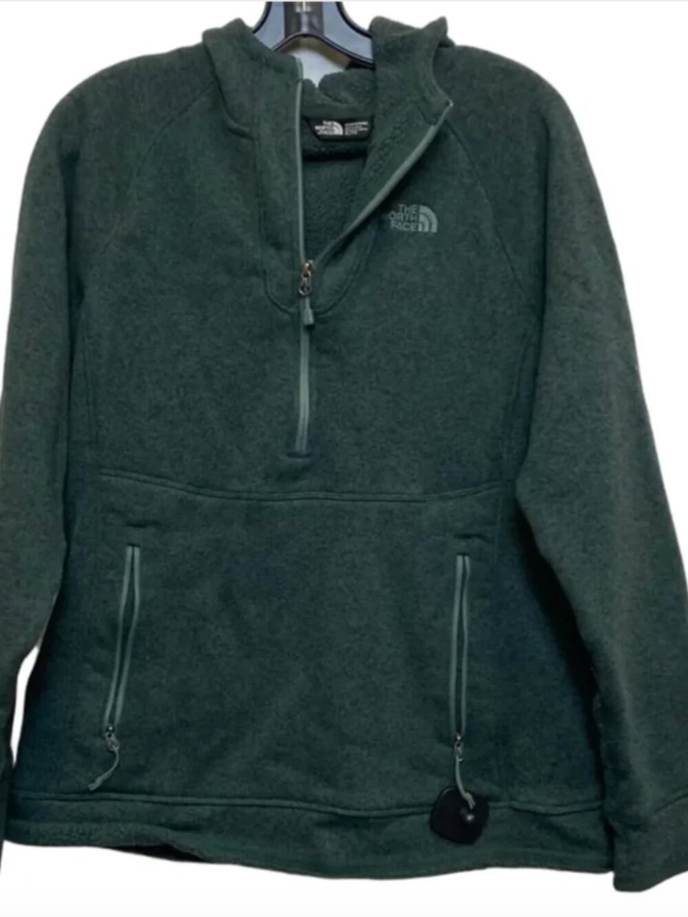 The North Face, Half Zip, Fleece Lined Hoodie | Forrest Green | Size: XL